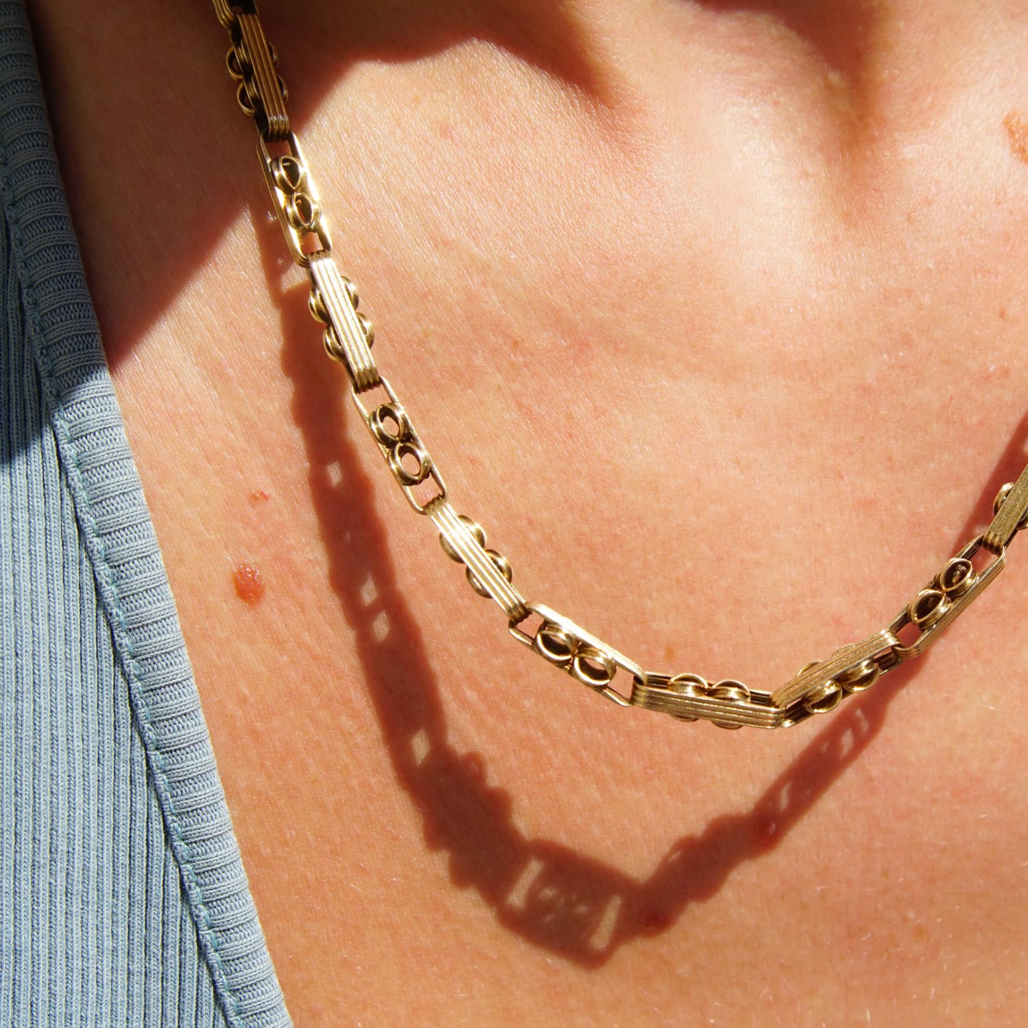 Women's or Men's Fancy Infinity Link Chain Necklace in 14k Yellow Gold