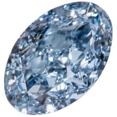 Fancy Intense Blue Diamond VVS1 Oval GIA Certified 0.74 Carat