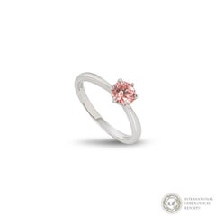 Bague en diamant certifié IGR Fancy Intense Enhanced Pink Diamond 0,66 carat