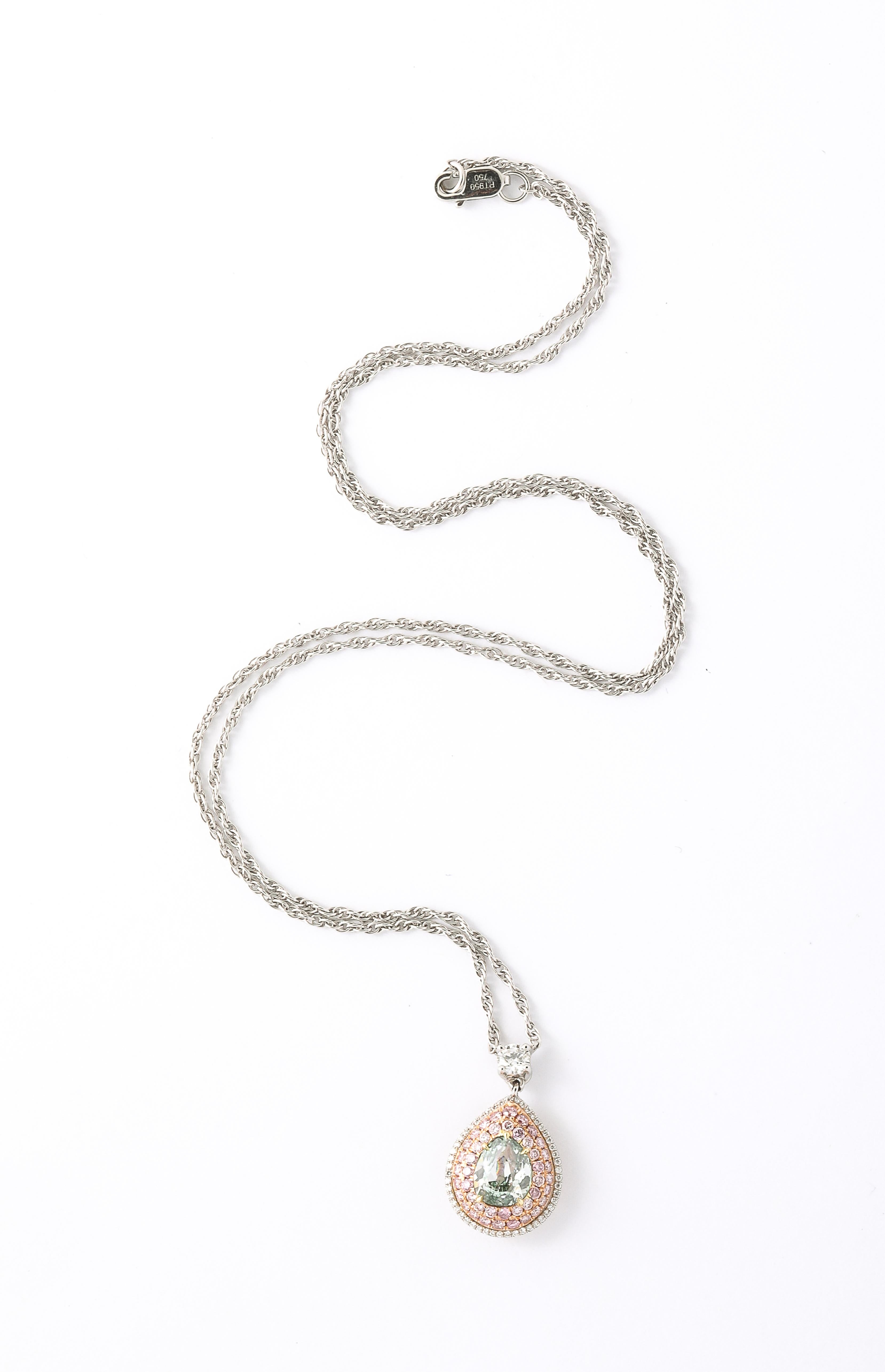 De las mujeres Colgante de Diamante Verde Intenso Fancy en venta