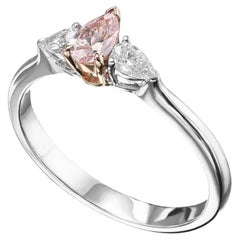 Fancy Intense Pink Diamond 18K Gold Ring