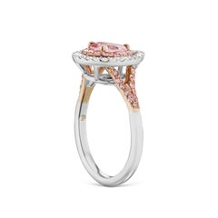 Fancy Intense Purple-Pink .81ct Pear Diamond GIA Cert. Halo Ring