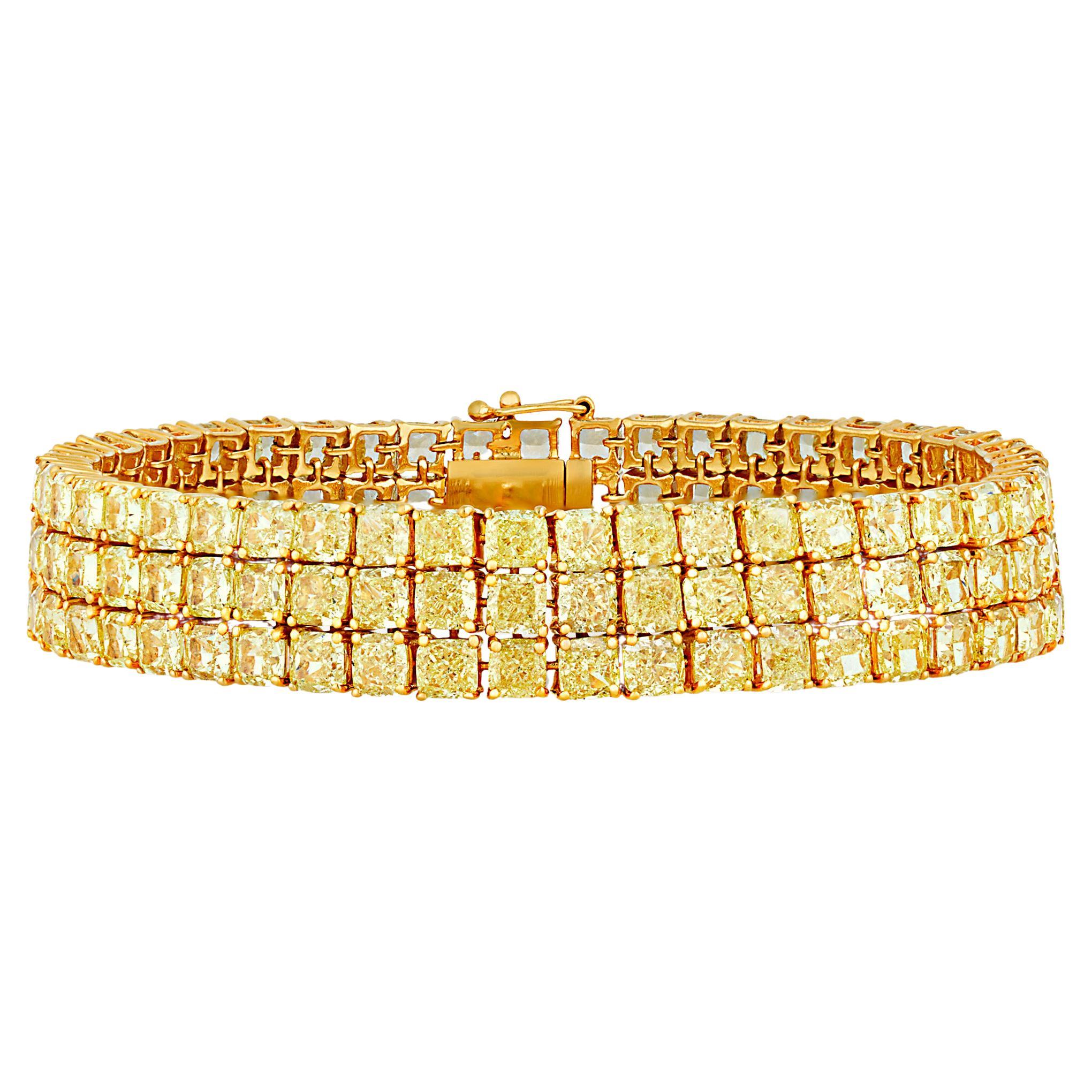 Fancy Intense Yellow Diamond Bracelet, 41.43 Carats