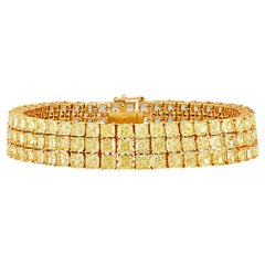 Ausgefallenes, intensiv gelbes Diamantarmband, 41,43 Karat