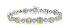 Fancy Intense Yellow Diamond Bracelet in 18K White Gold