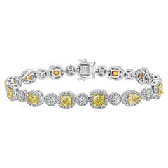 Fancy Intense Yellow Diamond Bracelet in 18K White Gold