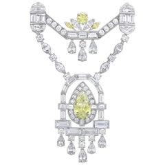 Fancy Intense Yellow Diamond Brooch by Raymond Yard