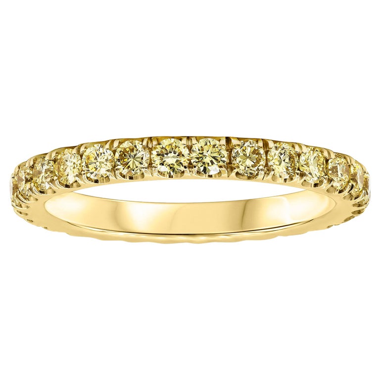 Fancy Intense Yellow Diamond Eternity Wedding Band at 1stDibs