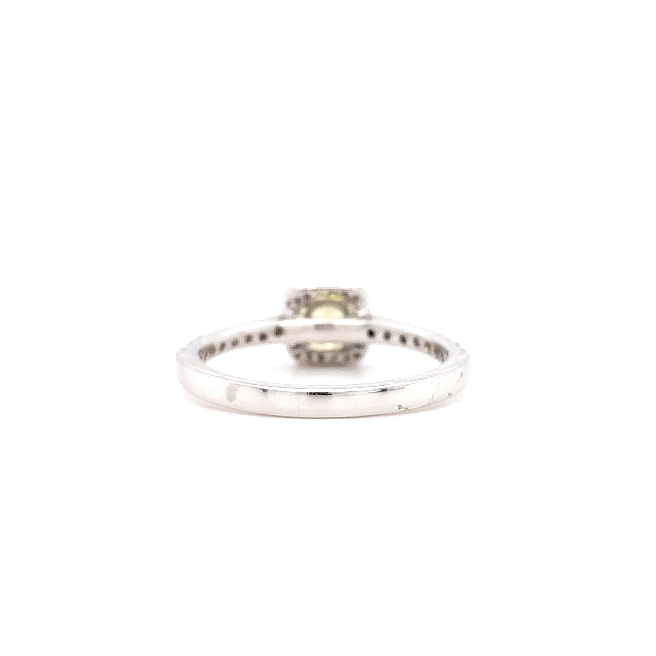 Women's Fancy intense yellow diamond halo engagement ring platinum For Sale