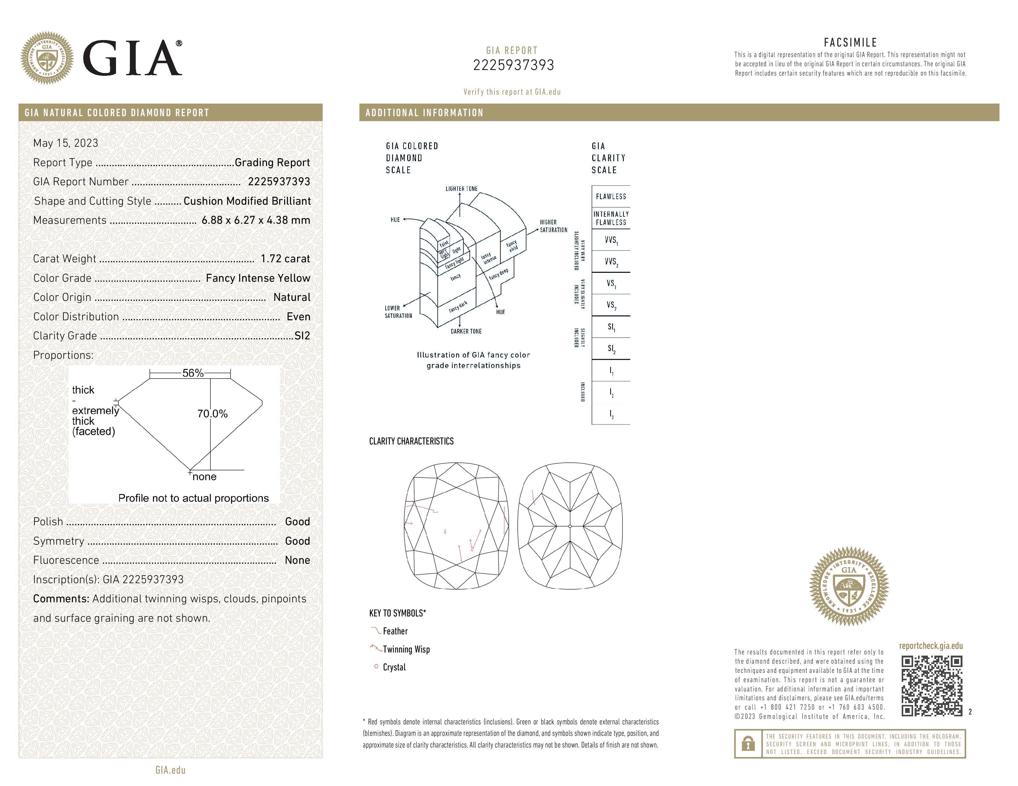 Platinum and 18K Yellow Gold Necklace with 1.72 Carat Fancy Intense Yellow Diamond – Timeless Elegance  Tamir by Merkaba Jewelry Beverly Hills.

Celebrate radiant sophistication with our Platinum and 18K yellow gold necklace, featuring a