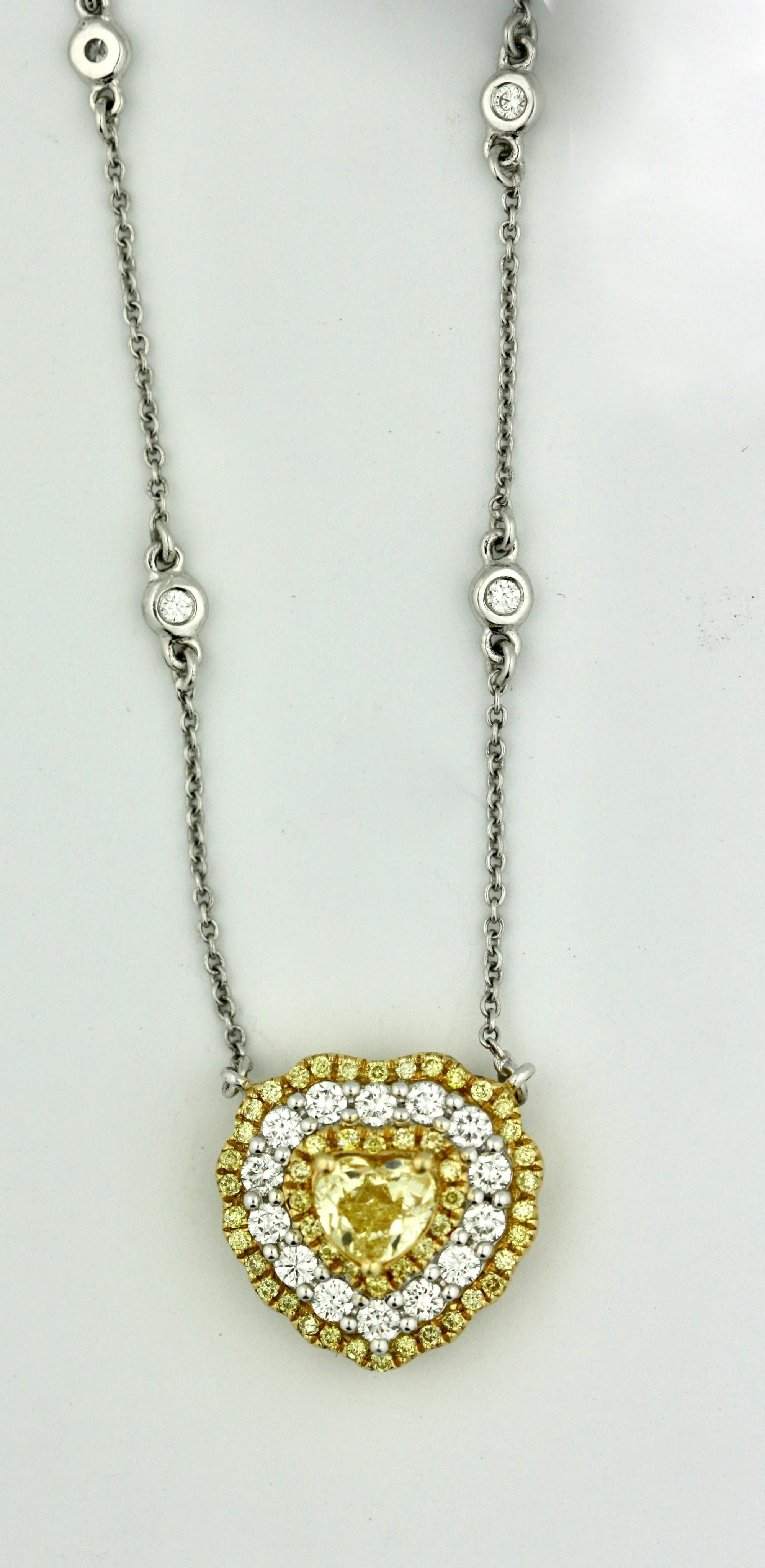 fancy yellow diamond pendant