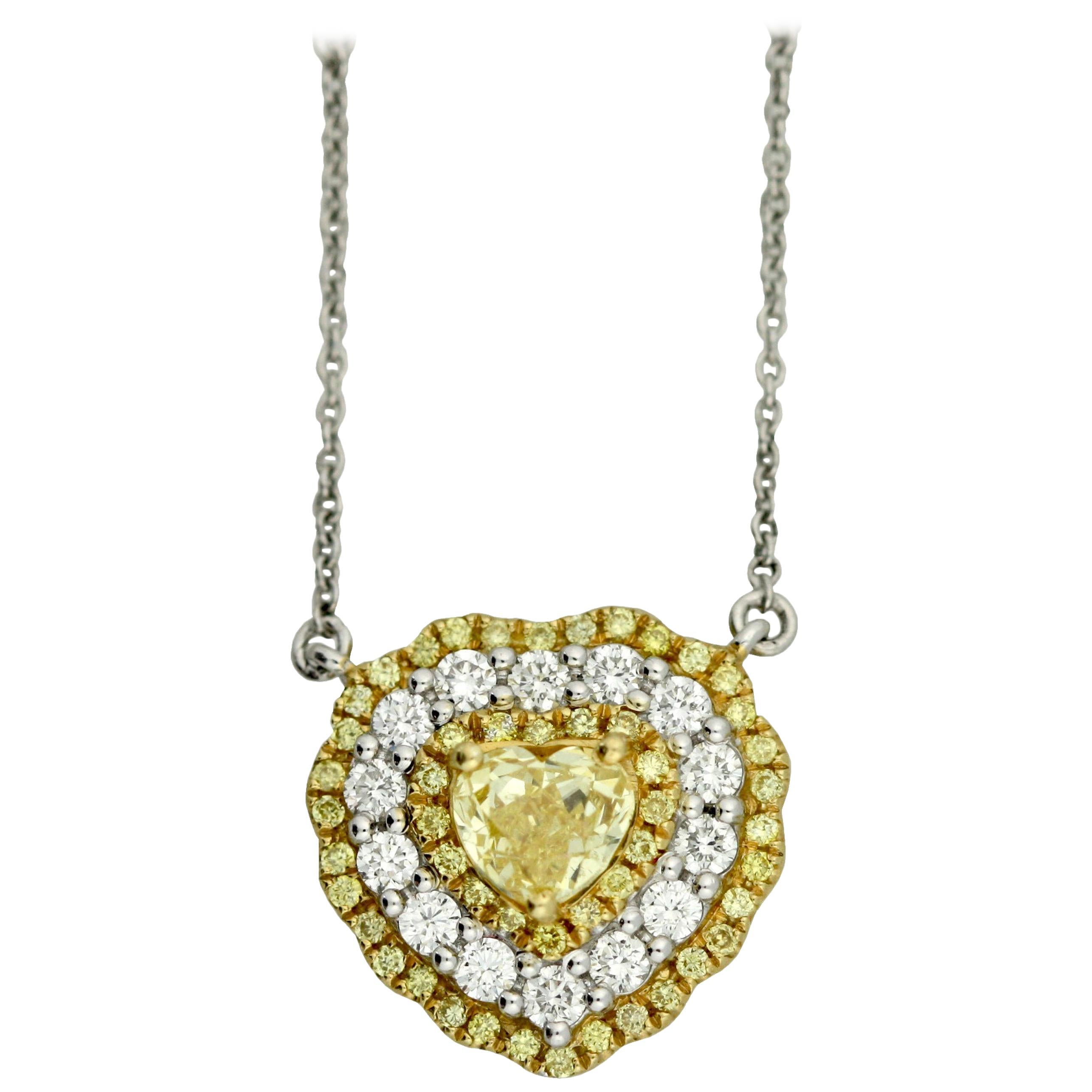 Fancy Intense Yellow Diamond Pendant Necklace