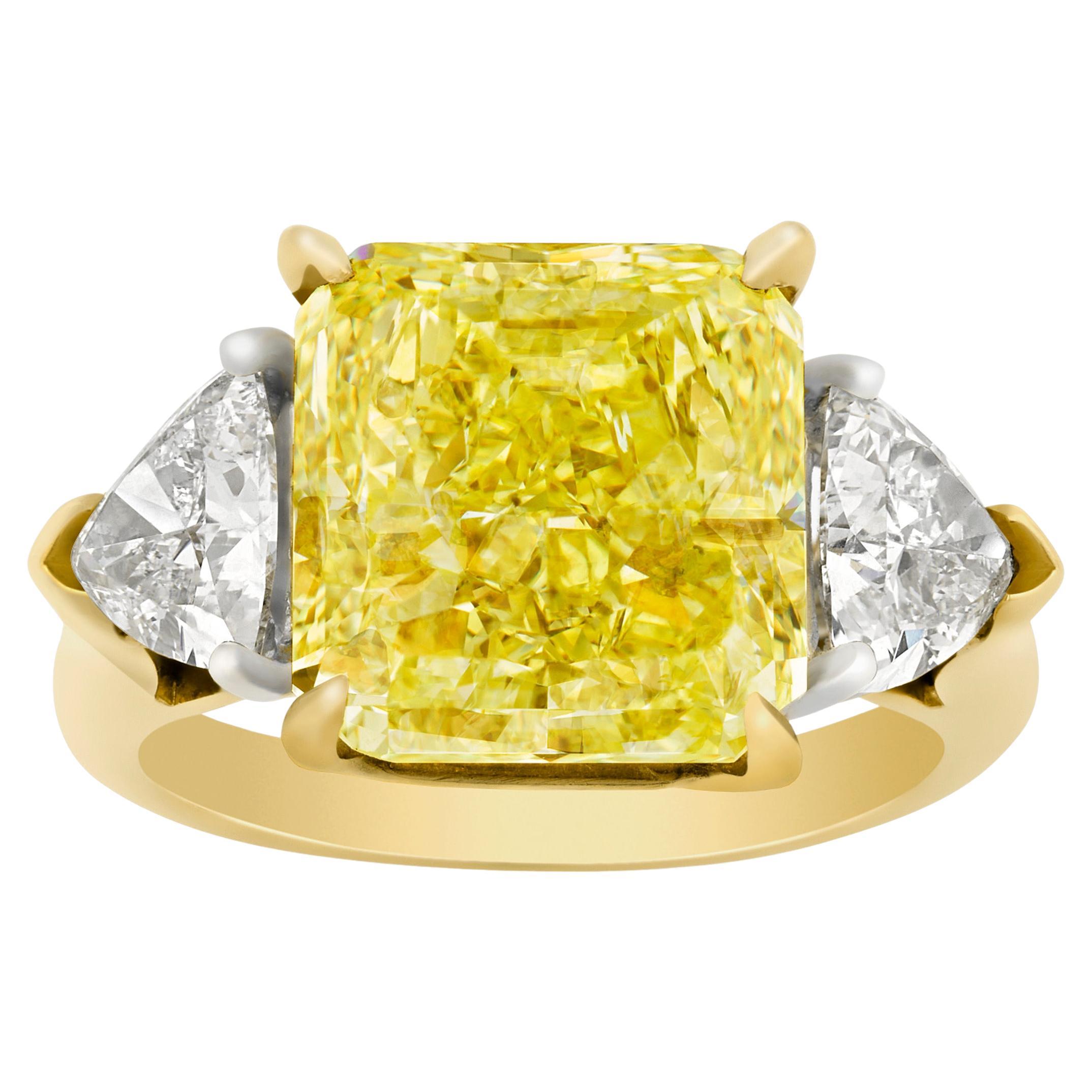 Fancy Intense Yellow Diamond Ring, 6.61 Carats