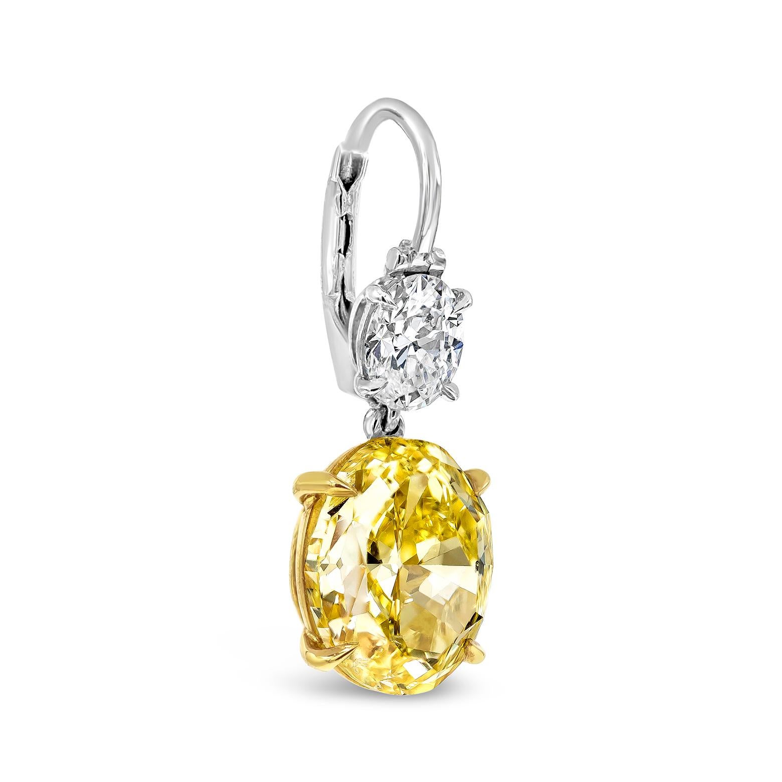 yellow diamond dangle earrings
