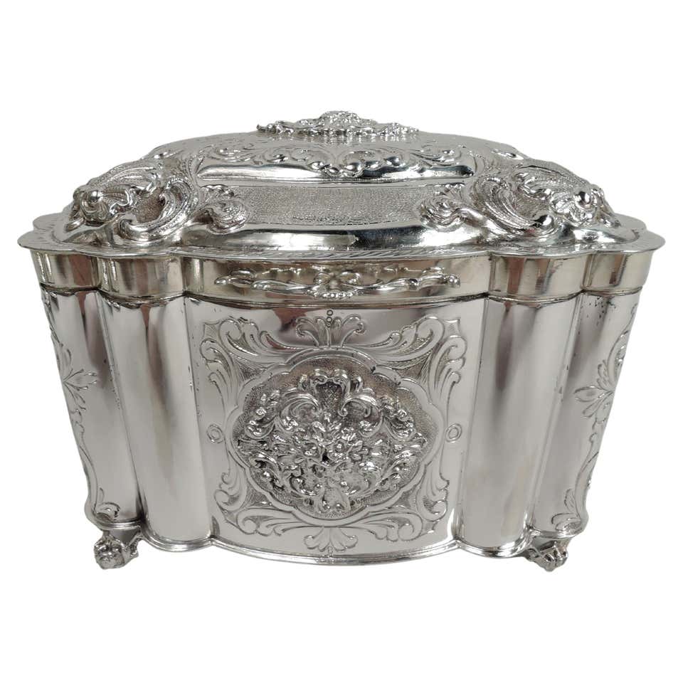 Charming Sterling Silver Keepsake Box with Napoleonic Medal For Sale at ...