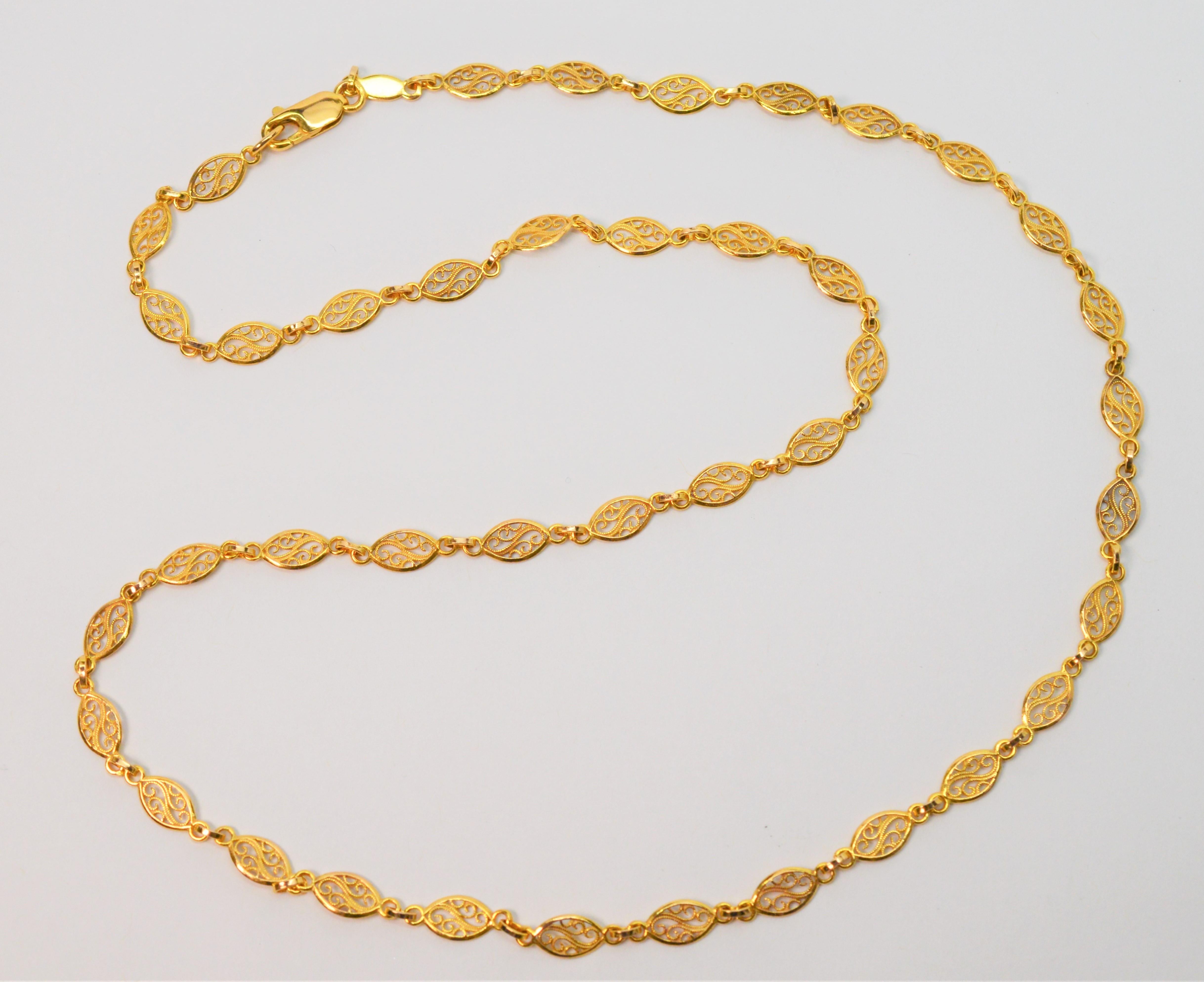 filigree gold chain
