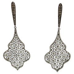 Boucles d'oreilles Paradizia de 2,47 carats avec diamant en pavé et toile