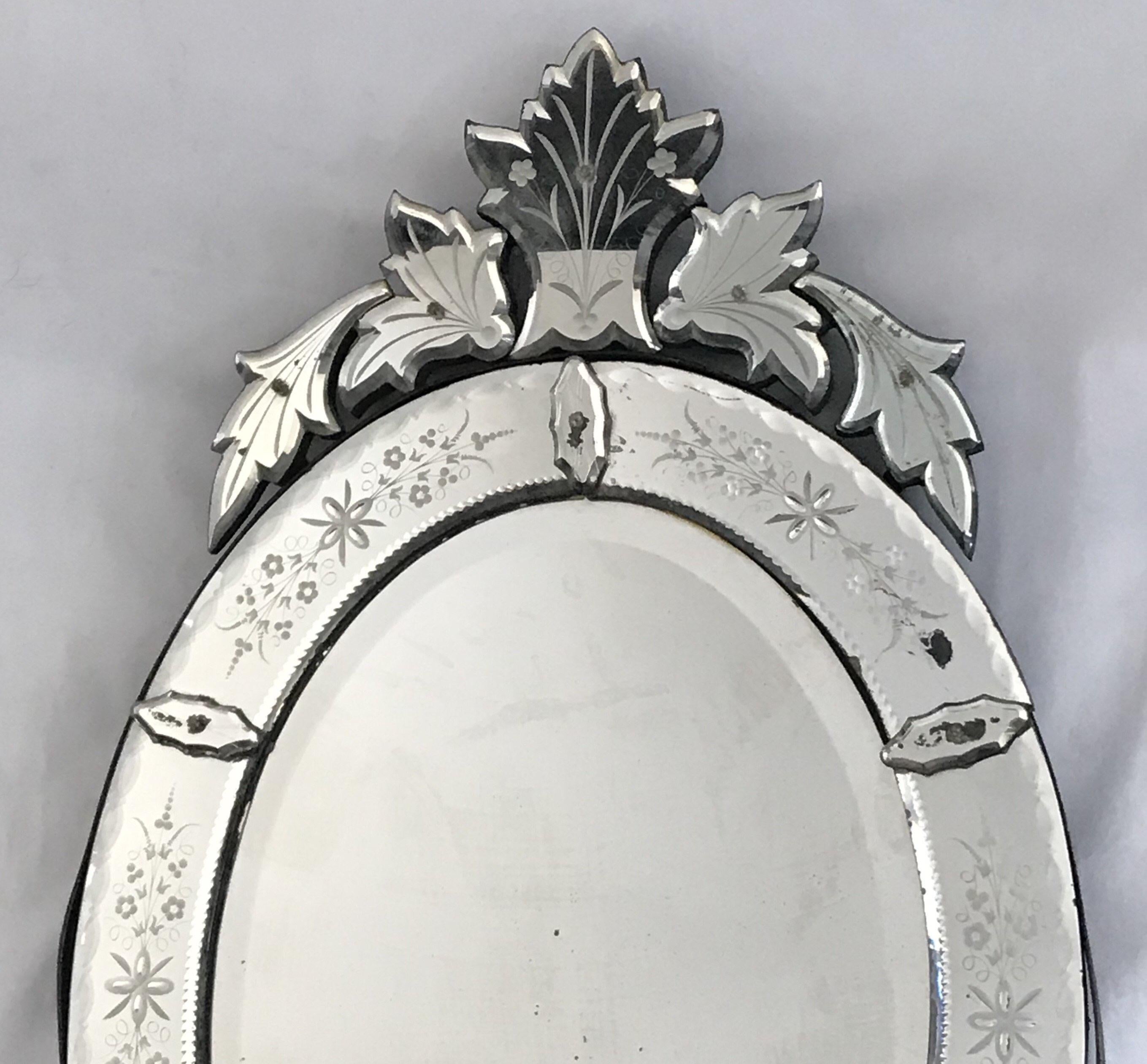 Fancy Large Venetian Antique Mirror from France 3