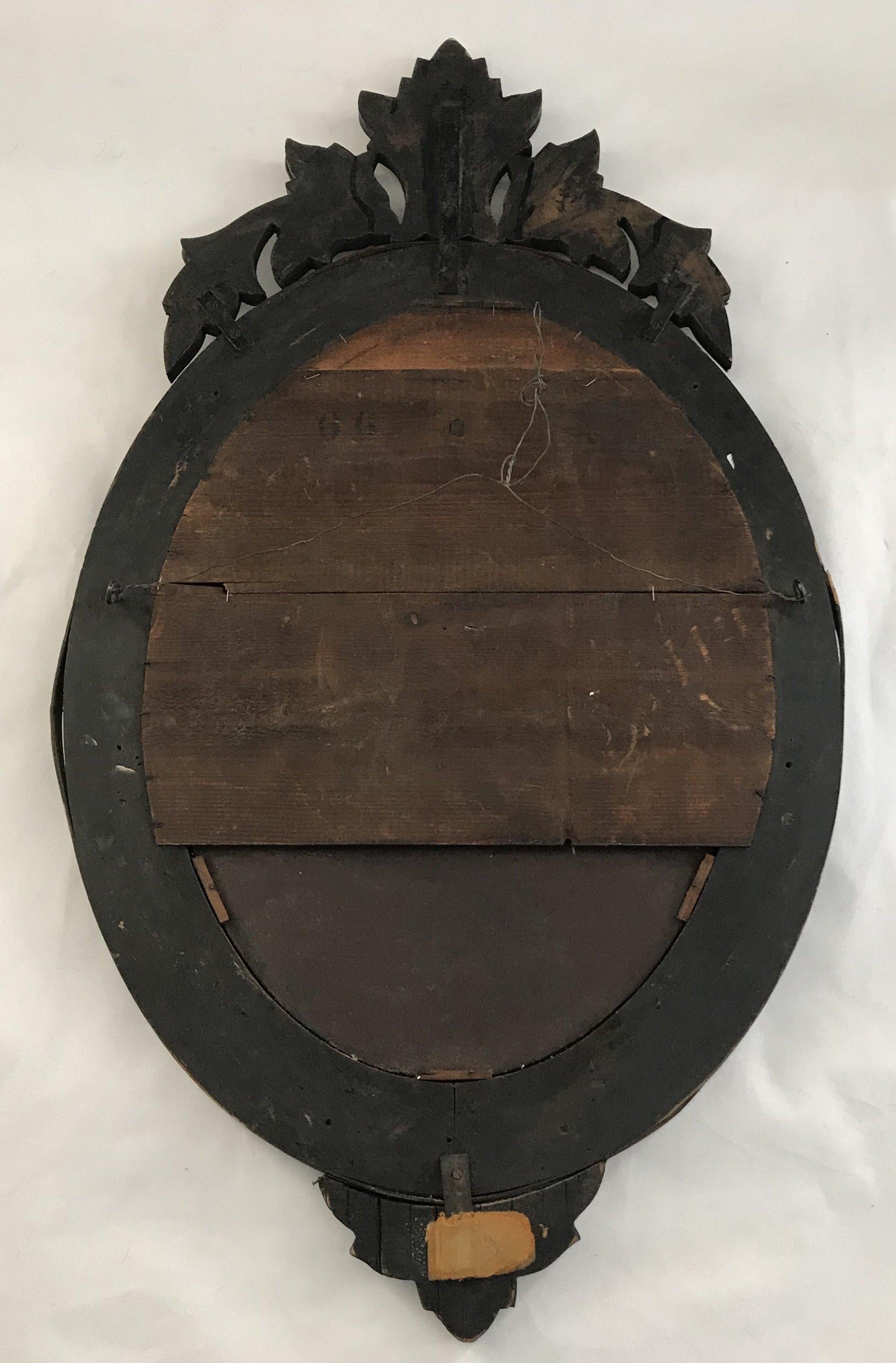 Etched Fancy Large Venetian Antique Mirror from France