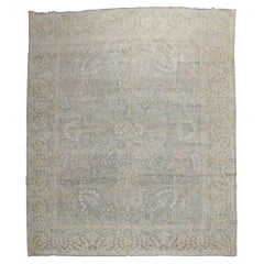 Tapis persan ancien Kerman bleu clair fantaisie, taille de pièce