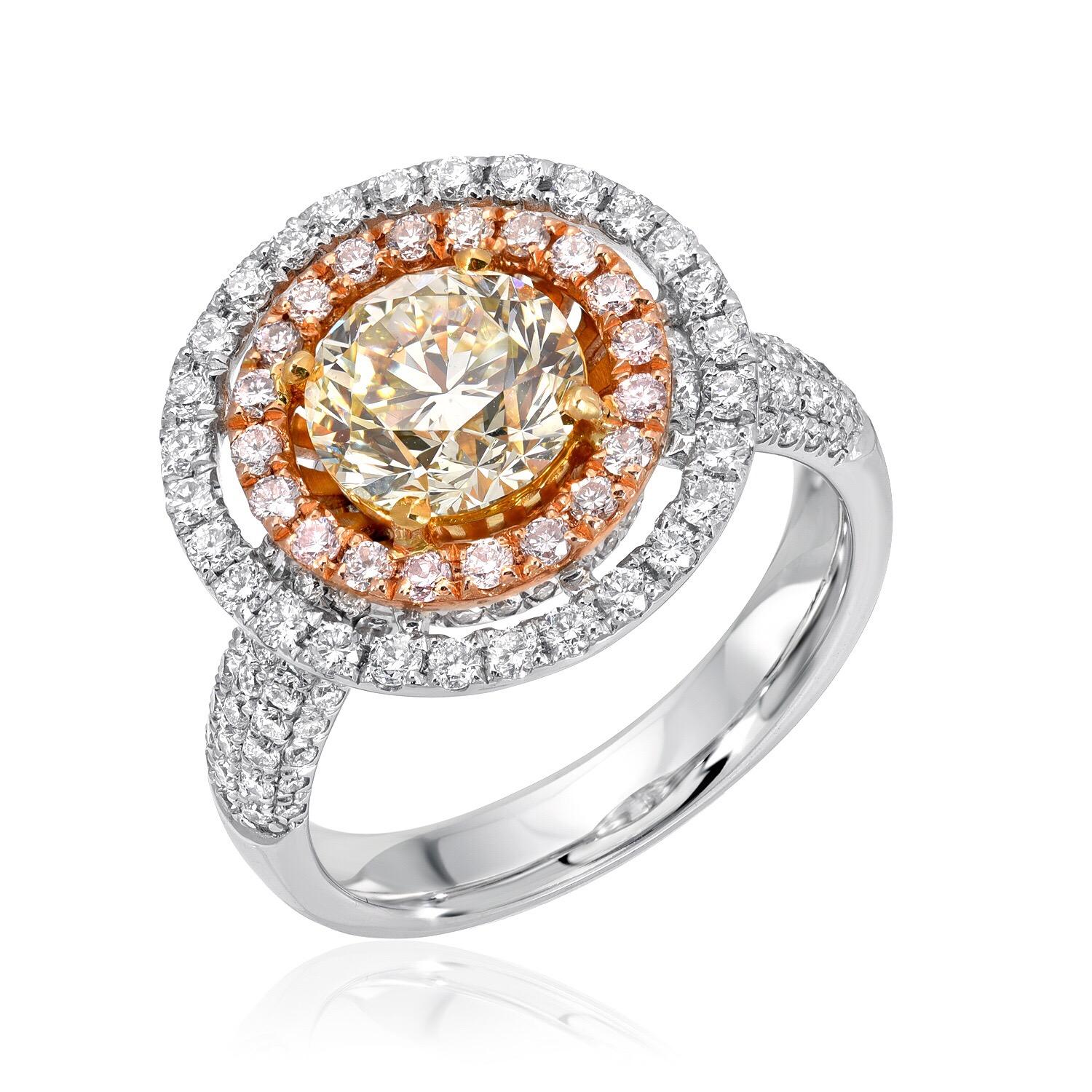 Contemporary Yellow Diamond Ring GIA Certified 1.63 Carats