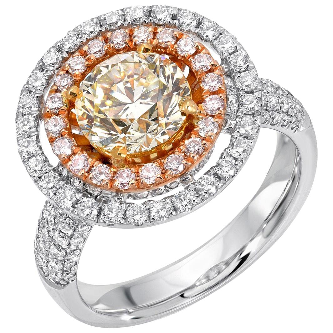 Yellow Diamond Ring GIA Certified 1.63 Carats