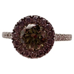 Fancy Light Green Diamond ring 18KT white gold Rare engagement ring