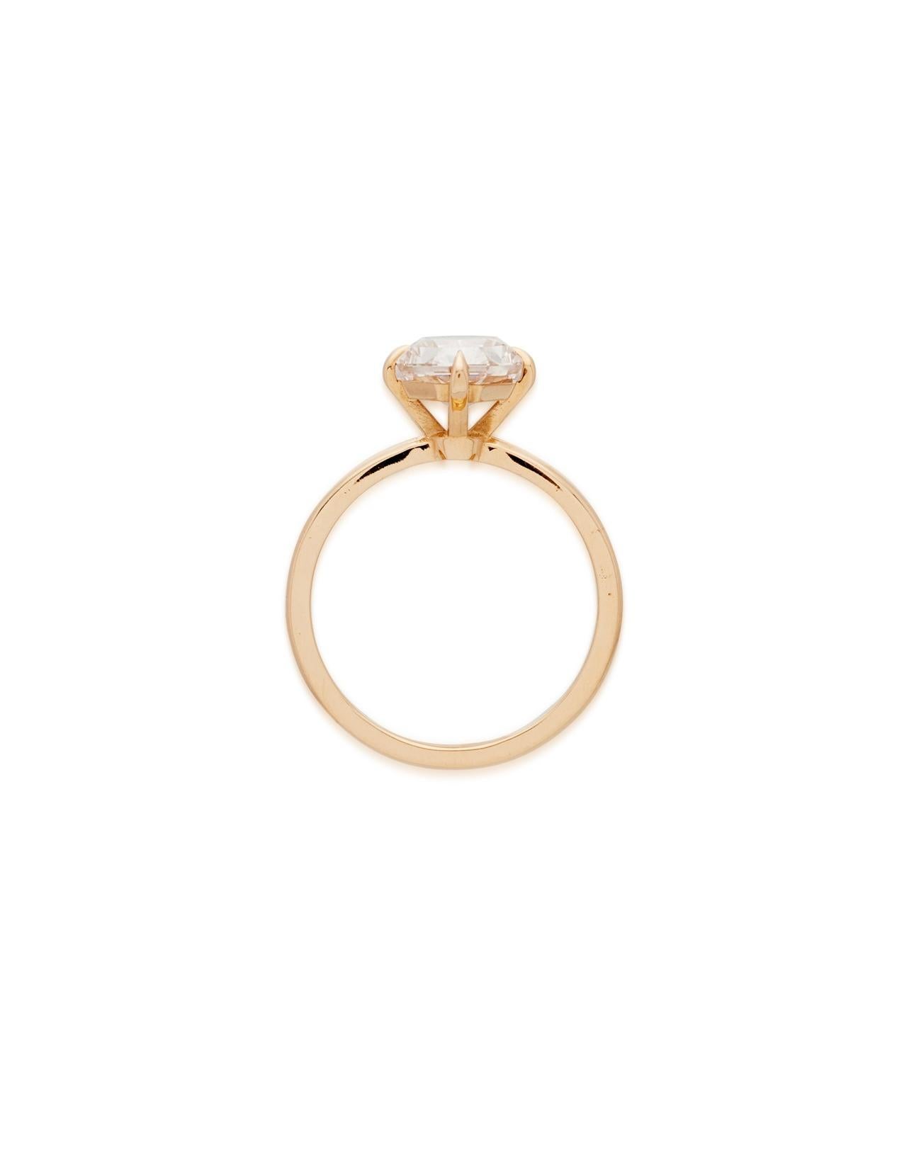 Bague de fiançailles en or rose avec diamant octogonal de couleur brun rosé, GIA Neuf - En vente à New York, NY