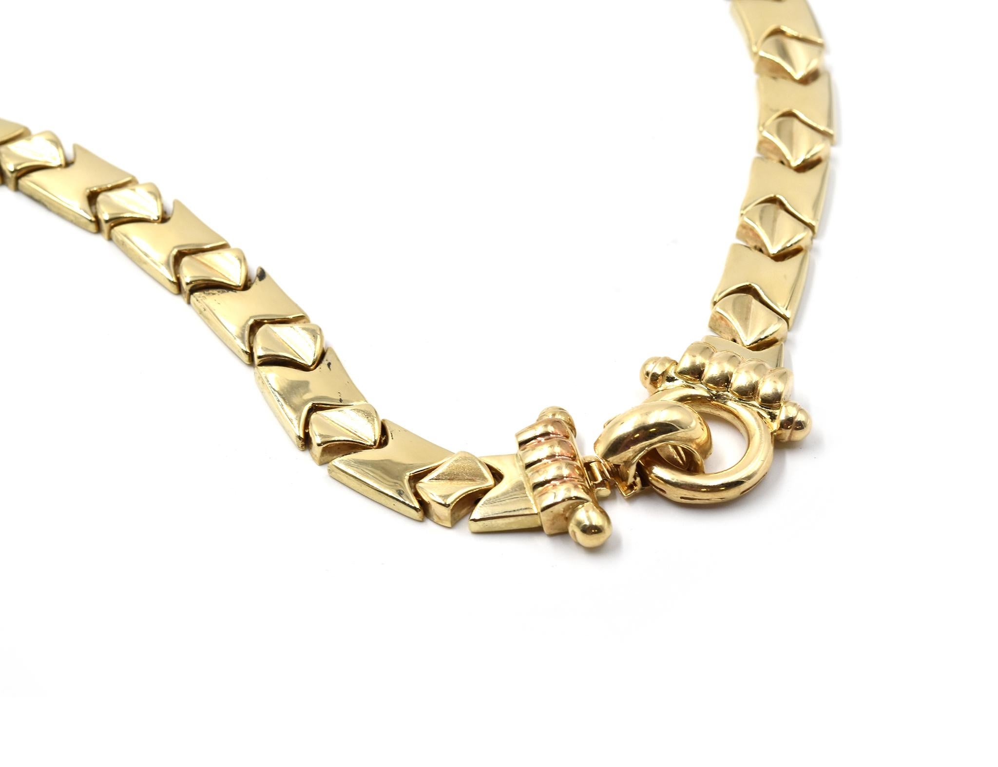 Women's Fancy Link 14 Karat Yellow Gold Necklace