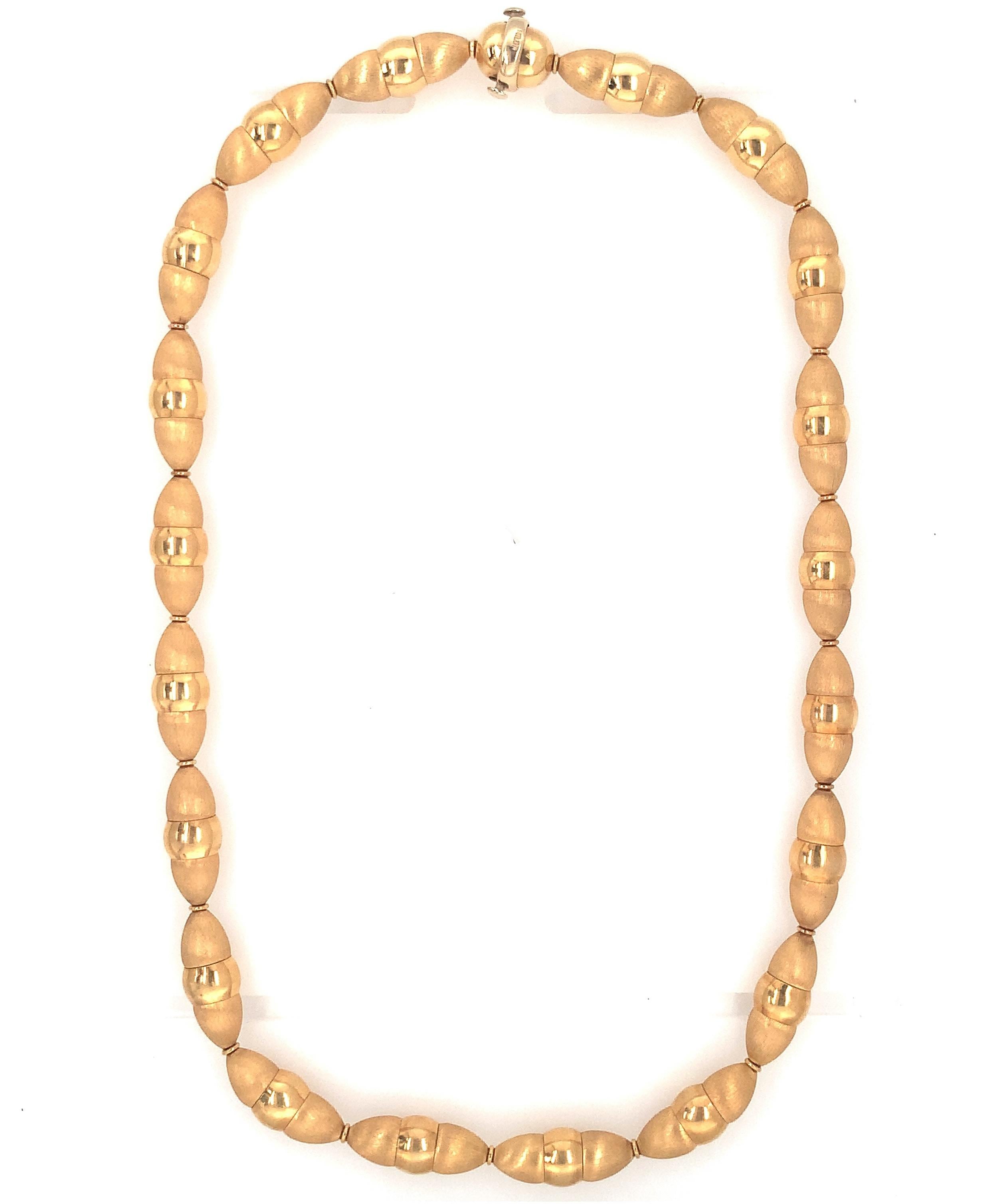 Fancy Link 18k Yellow Gold Necklace, circa 1970s In Good Condition In Beverly Hills, CA