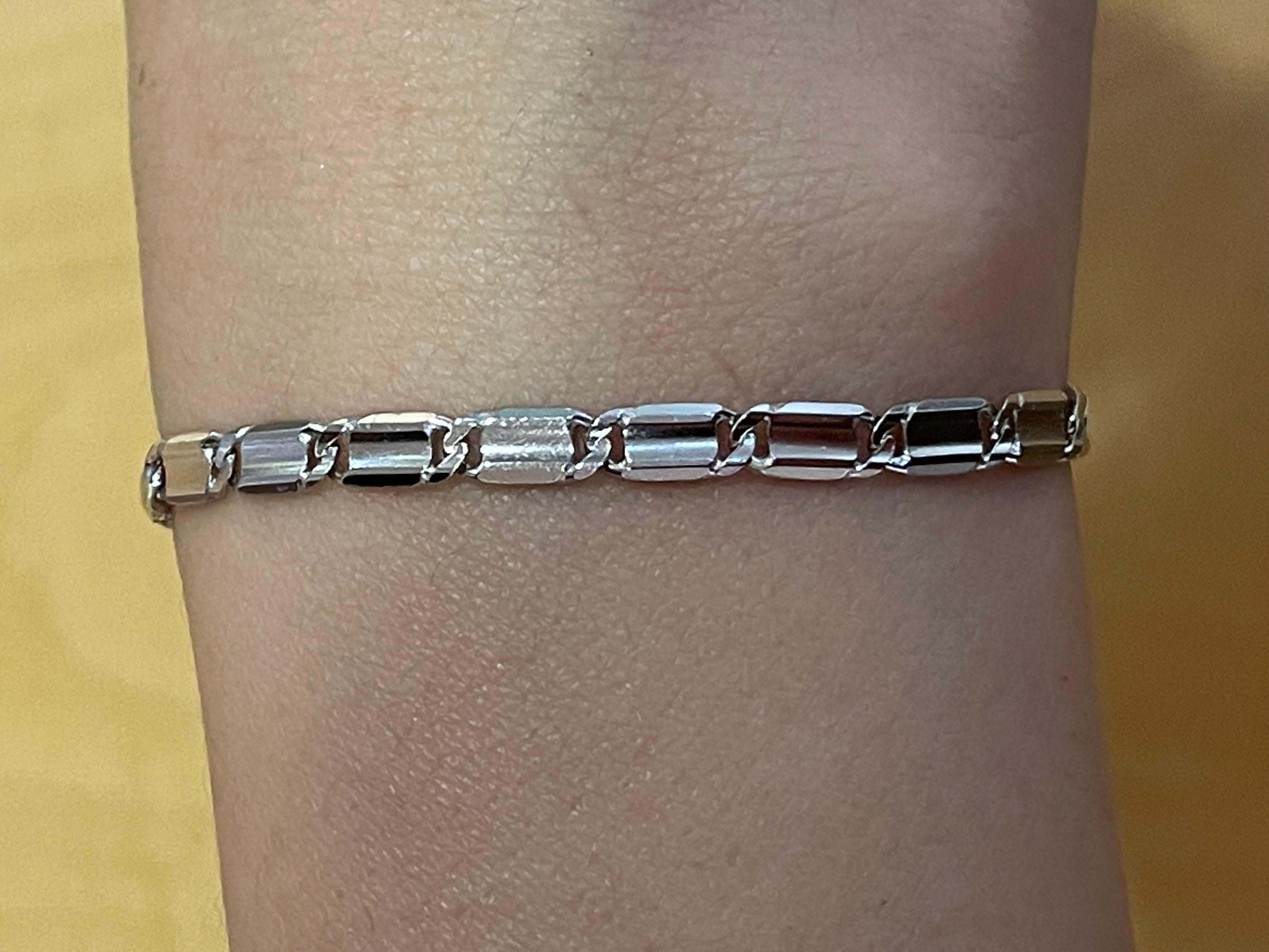 Bracelet fantaisie en or blanc 14 carats Unisexe en vente