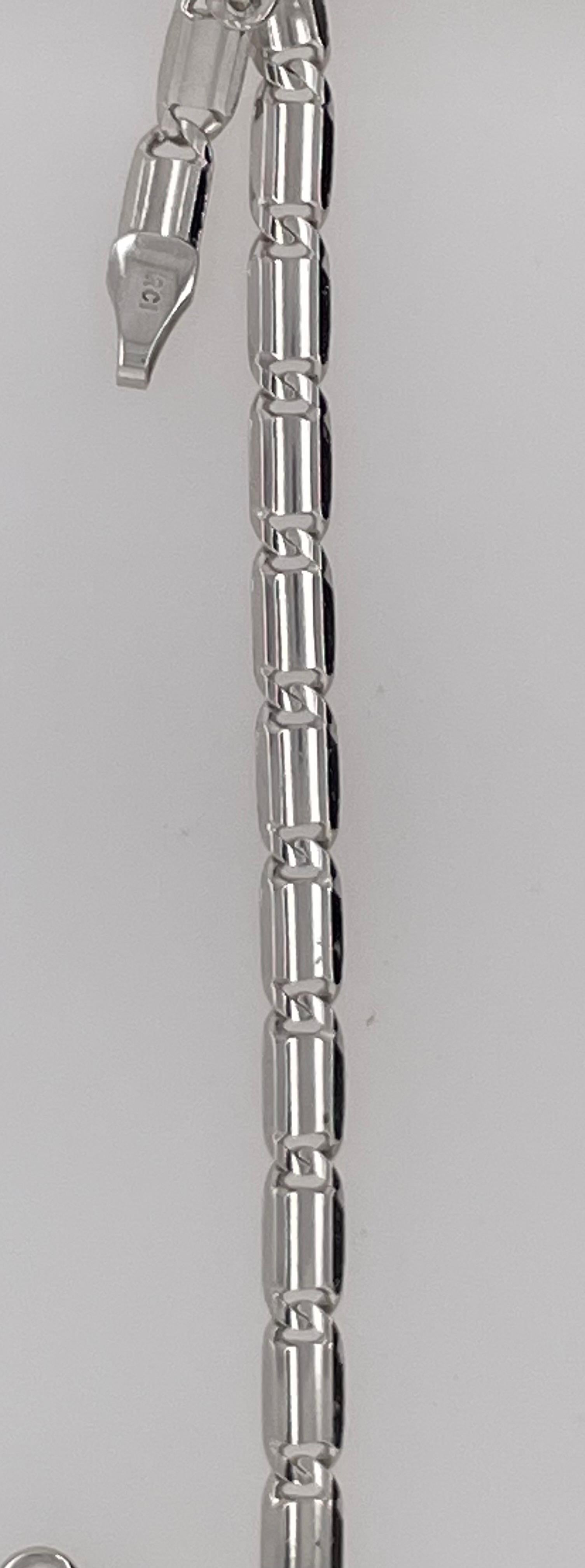Bracelet fantaisie en or blanc 14 carats en vente 2