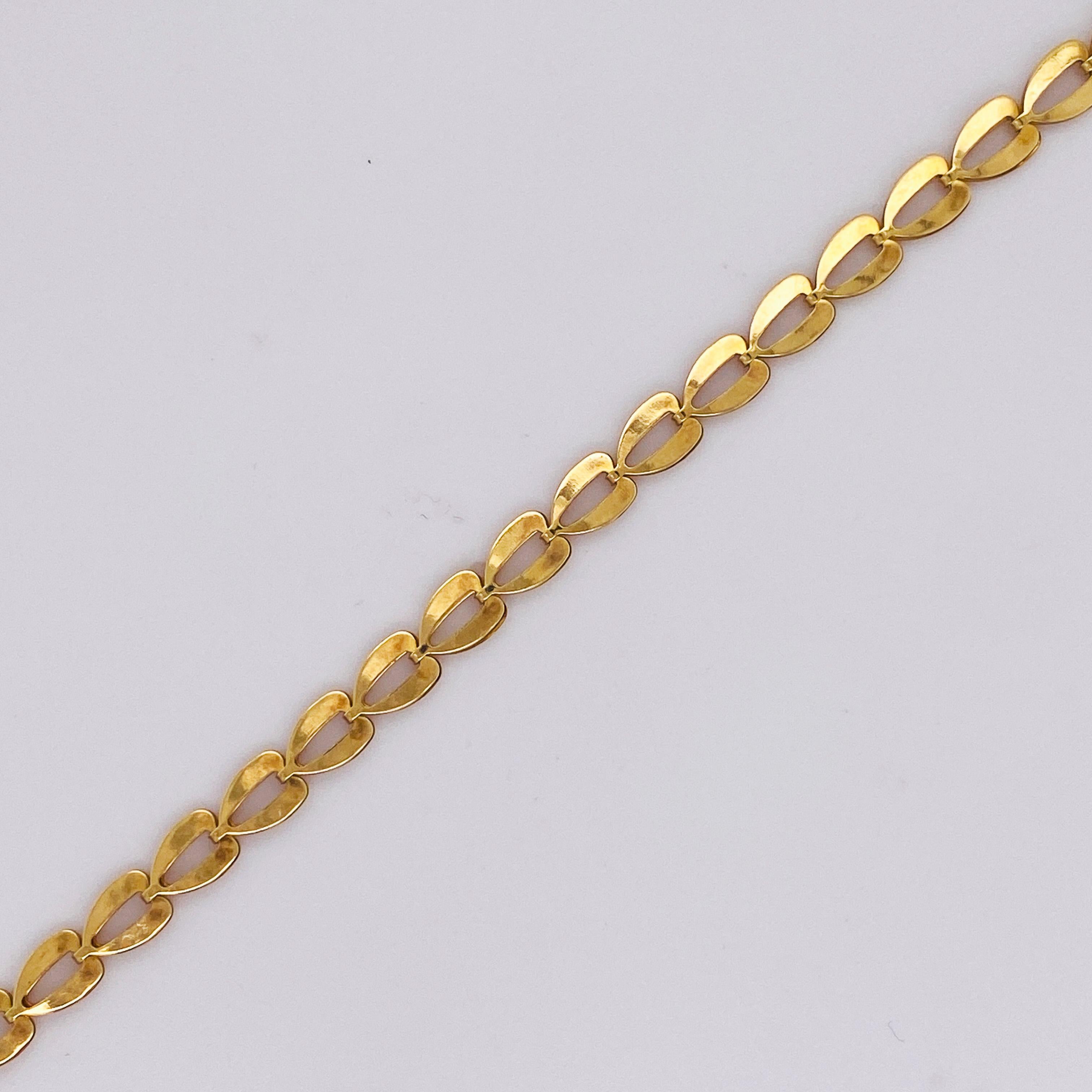 Modern Fancy Link Bracelet 14k Yellow Gold 7