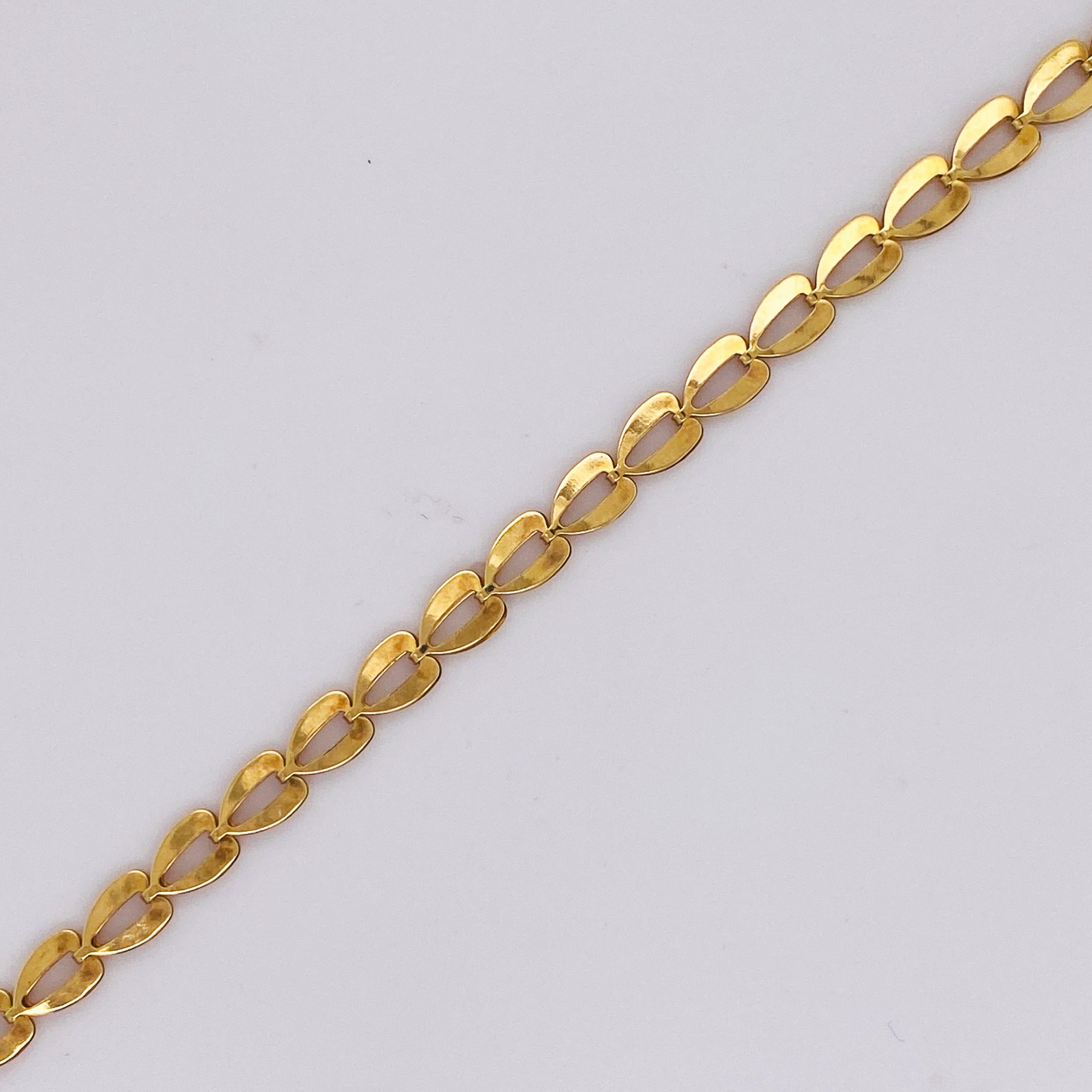 Bracelet à maillons fantaisie en or jaune 14K, Hart Deer Prints ou Stylized Hearts (LV) Neuf - En vente à Austin, TX