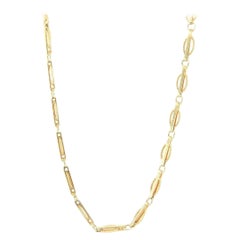 Fancy Link Chain Necklace in 14K