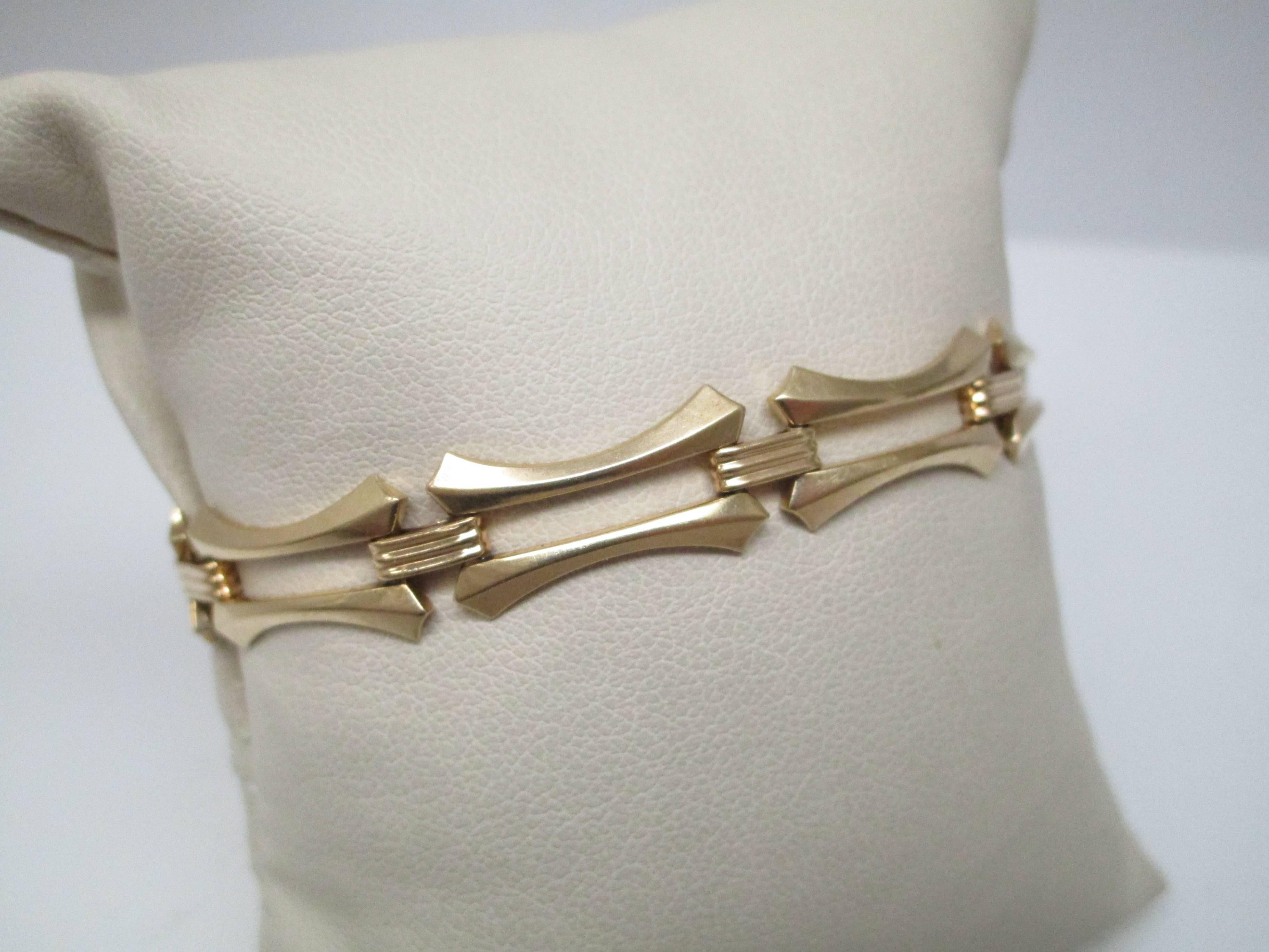 Contemporary Fancy Link Gold Bracelet