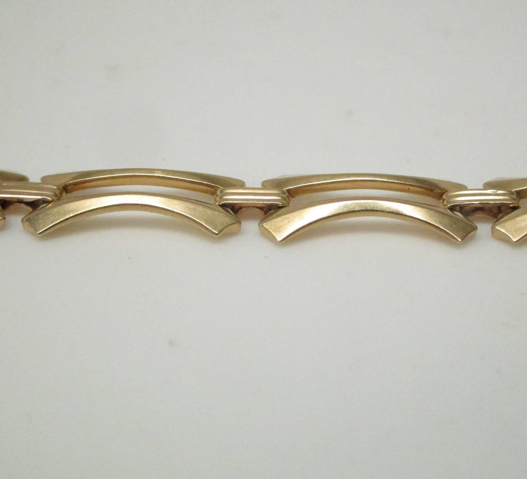 Fancy Link Gold Bracelet In Excellent Condition In Lexington, KY