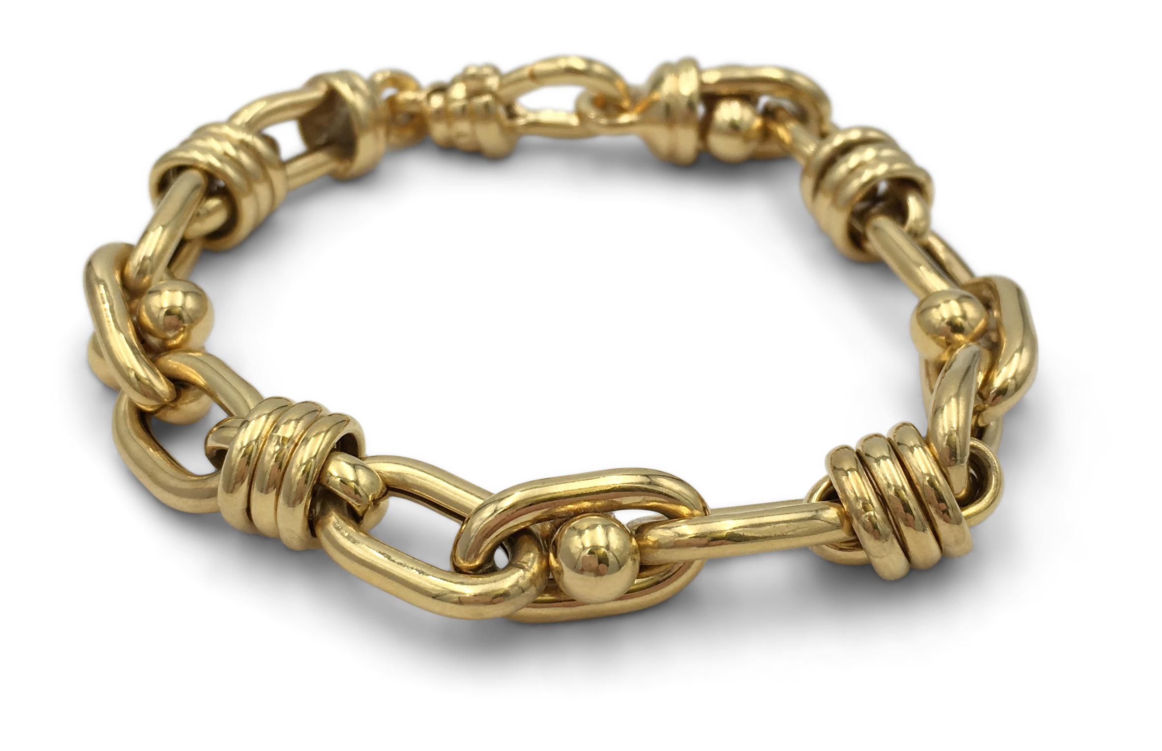 Women's or Men's Fancy Linked Gold Bracelet