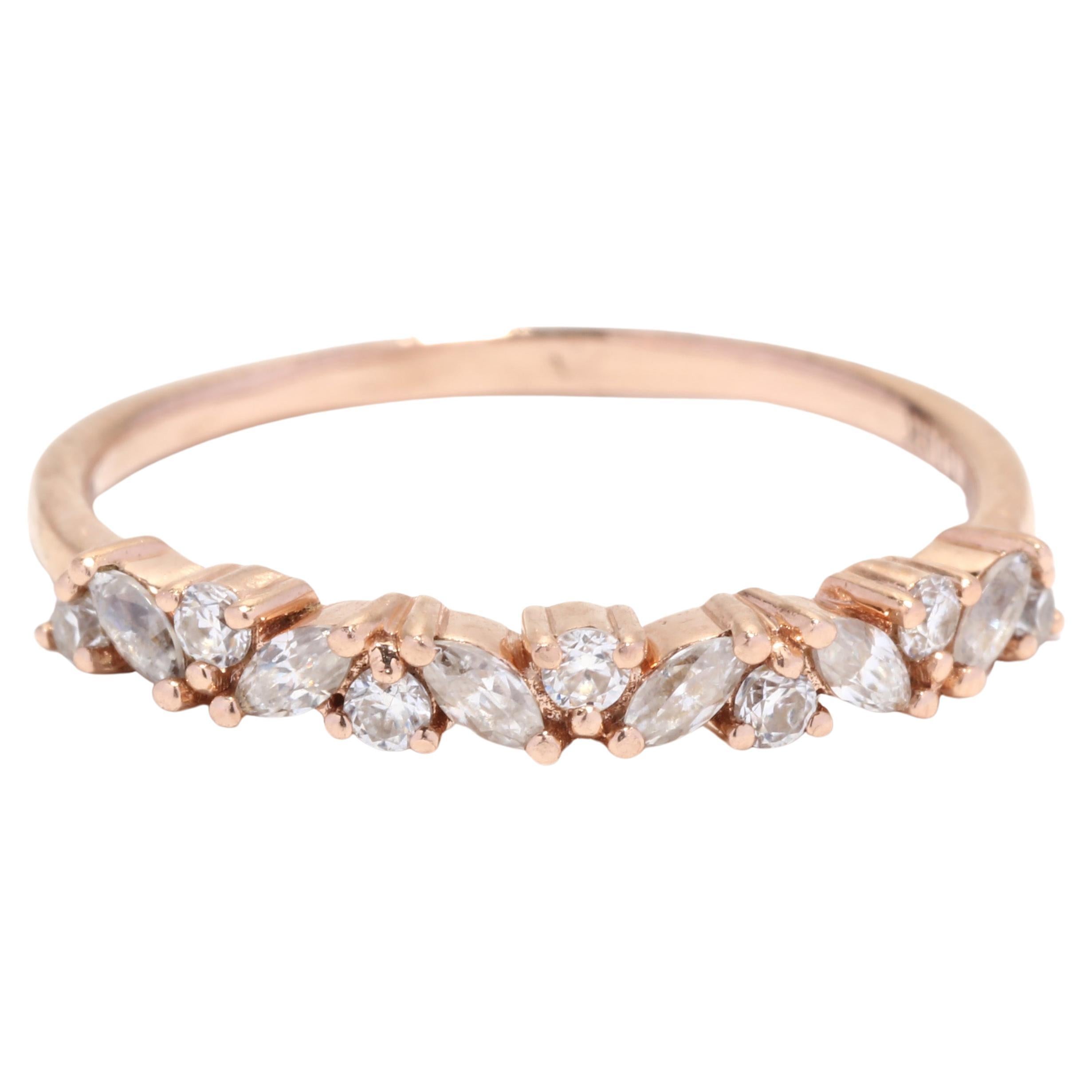 Fancy Pink Diamond in Rose Gold Wedding Band at 1stDibs | pink diamond ...