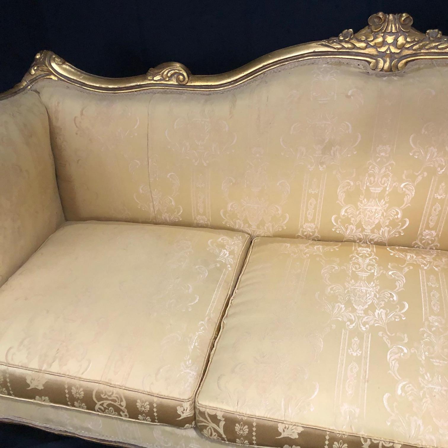 20th Century Fancy Movie Star French Louis XV Style Giltwood Sofa