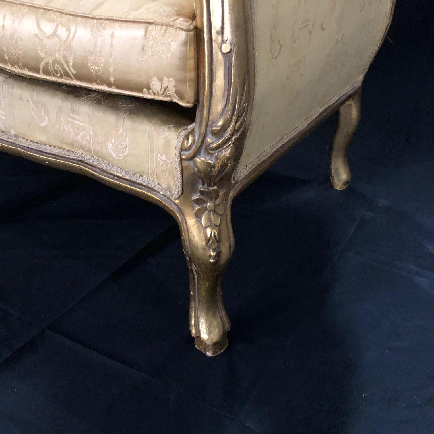 Fancy Movie Star French Louis XV Style Giltwood Sofa 1