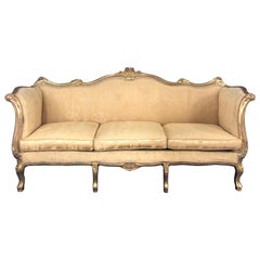 Fancy Movie Star French Louis XV Style Giltwood Sofa