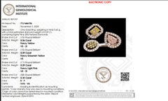 Fancy Multi Color Halo Natural Diamond Bypass Ring in 18k Solid Gold (Certified)
