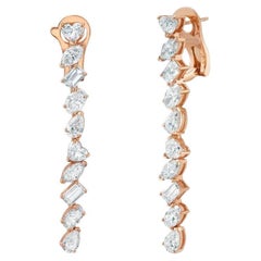 Fancy Multi Shape Diamond Earrings (6.61 ct.) in 18K Gold