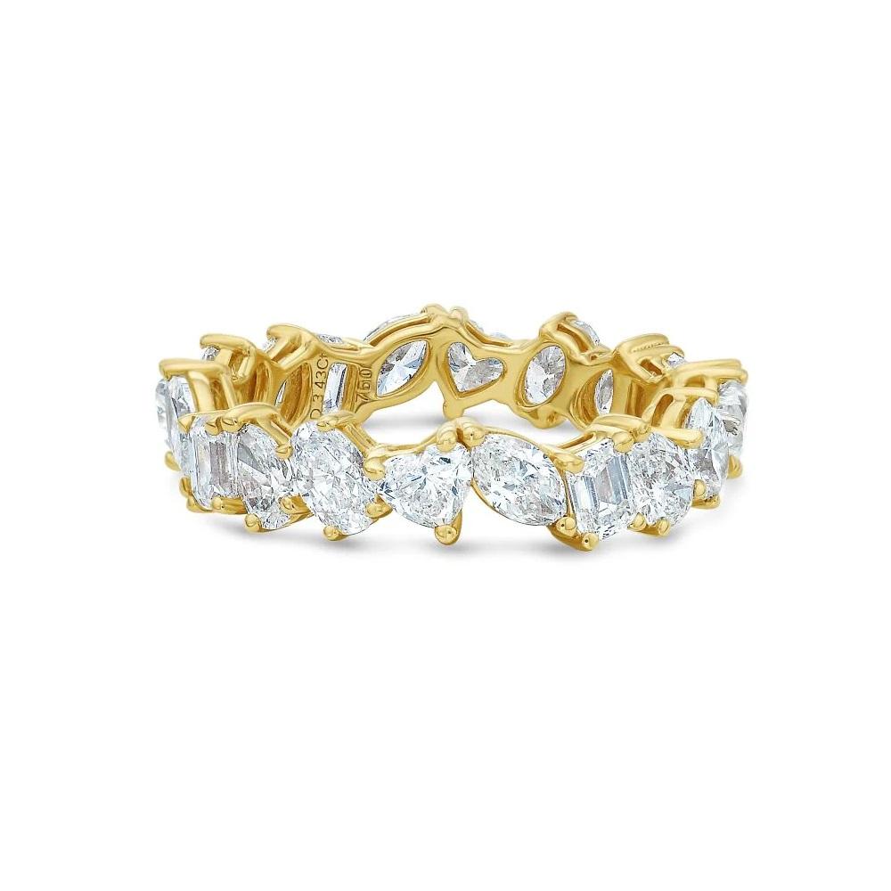 For Sale:  Fancy Multi Shape Diamond Eternity Band (3.43 ct.) in 18K Gold 3