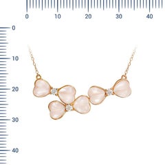 Fancy Nacre White Diamond Yellow 18 Karat Gold Necklace