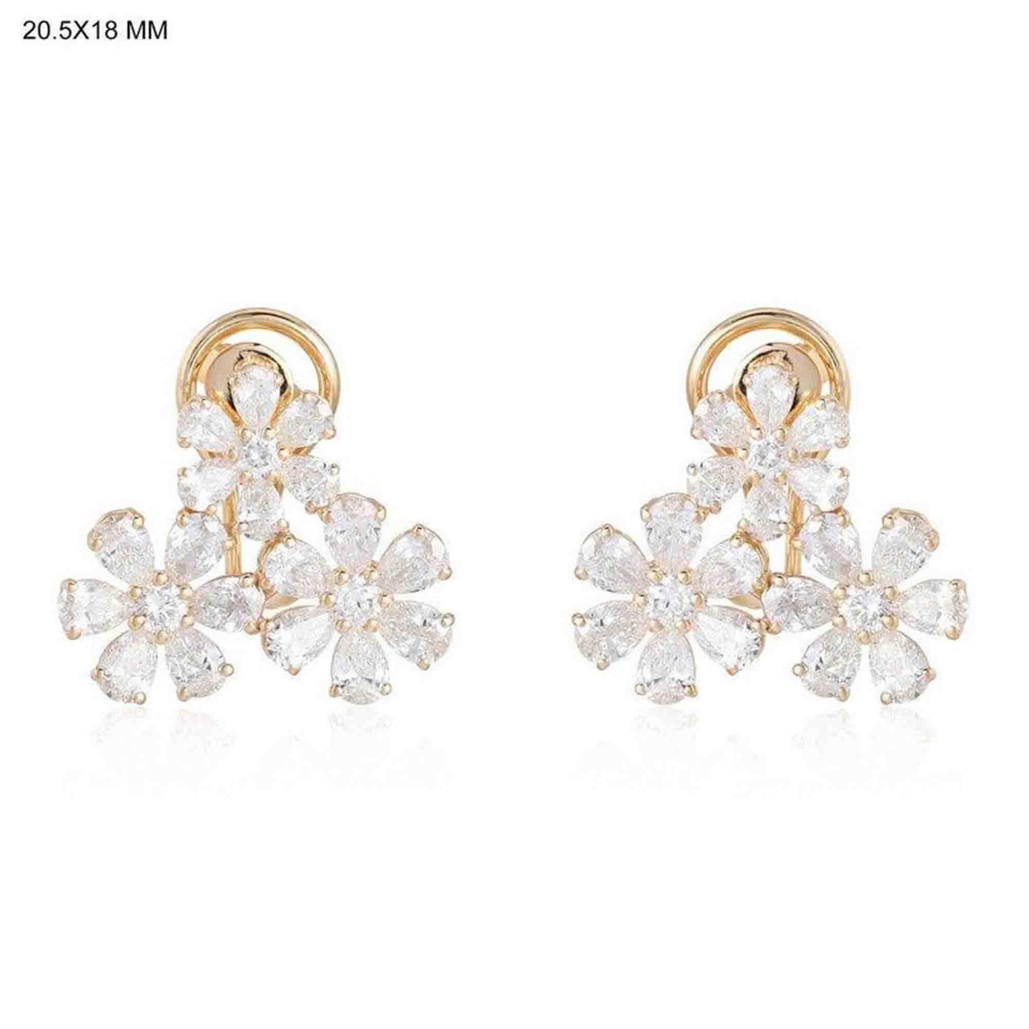 Boucles d'oreilles en or jaune 14K avec diamants Fancy Opulence