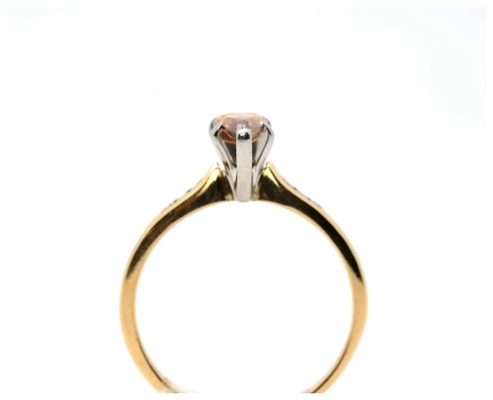 Verlobungsring aus orangefarbenem Champagner mit birnenförmigem Diamanten von Jabel (Tropfenschliff) im Angebot