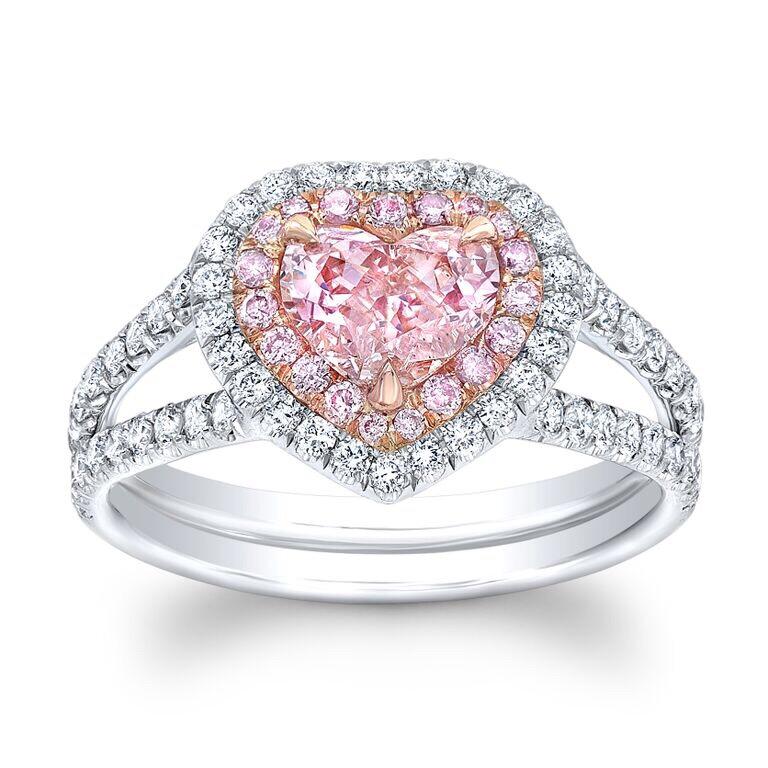 heart shaped pink diamond ring
