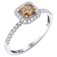 Fancy Orangish Brown Diamond 0.95ct Ring